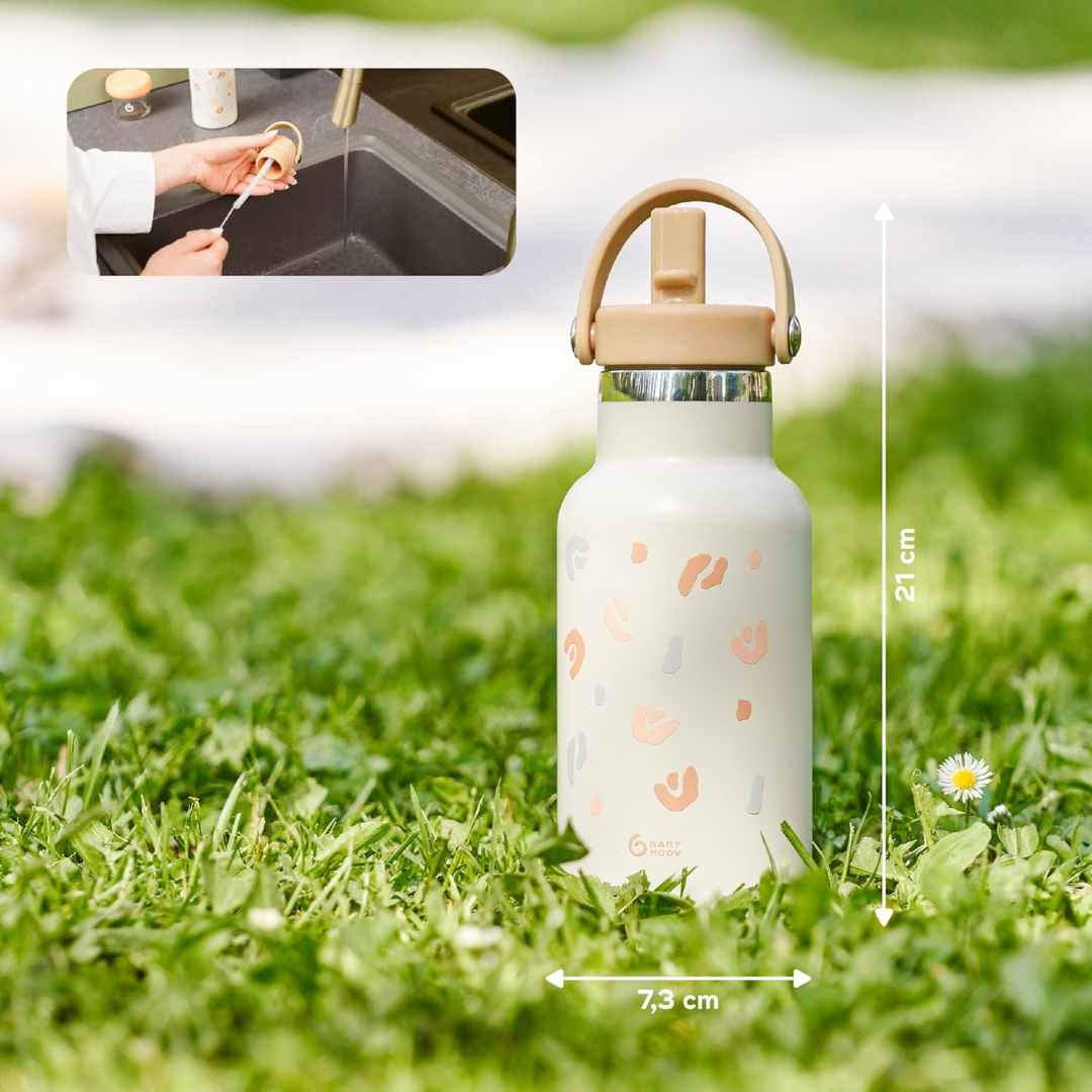 Babymoov sticla termoizolanta din inox Little Explorer 12m+ Animal Print Ivory