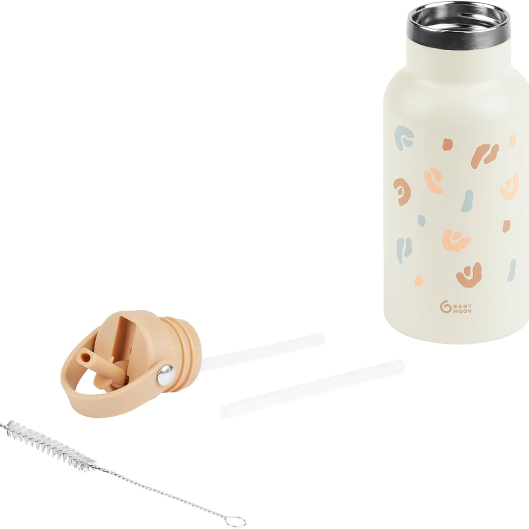 Babymoov sticla termoizolanta din inox Little Explorer 12m+ Animal Print Ivory