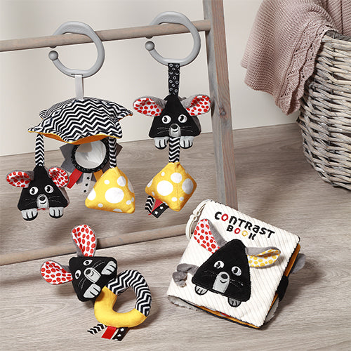 Baby Ono jucarie carticica moale cu contrast 0m+ Mouse