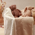 Baby Ono patura moale cu jucarie plus 75x100 cm Crem cu ursulet