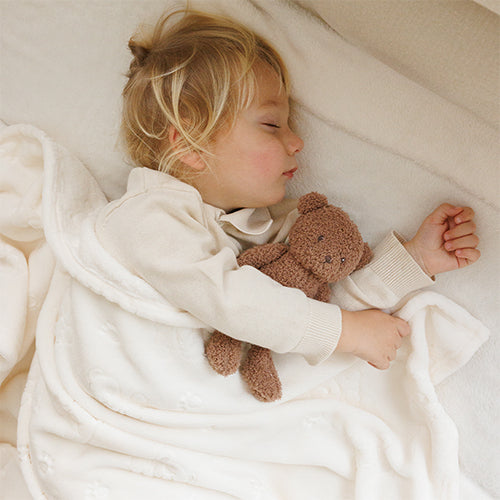 Baby Ono patura moale cu jucarie plus 75x100 cm Crem cu ursulet