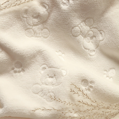 Baby Ono patura moale cu jucarie plus 75x100 cm Crem cu ursulet