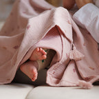 Baby Ono patura muselina 75x100 cm Roz cu frunzulite