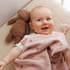 Baby Ono patura muselina 75x100 cm Roz cu frunzulite
