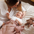 Baby Ono patura muselina 75x100 cm Roz cu frunzulite