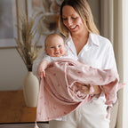 Baby Ono patura muselina 75x100 cm Roz cu frunzulite