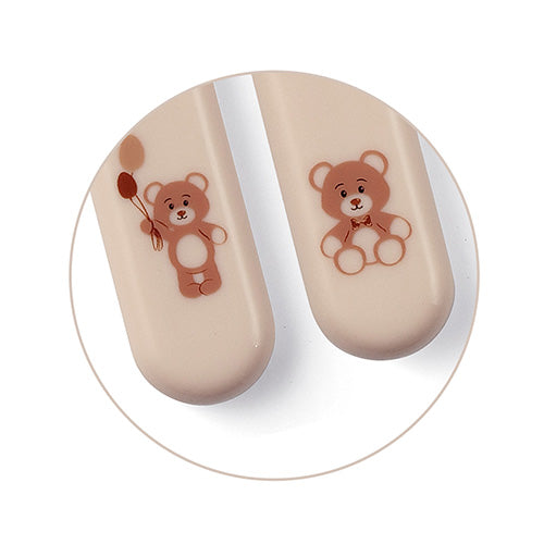 Baby Ono set tacamuri din otel inoxidabil 12m+ Beige cu ursulet