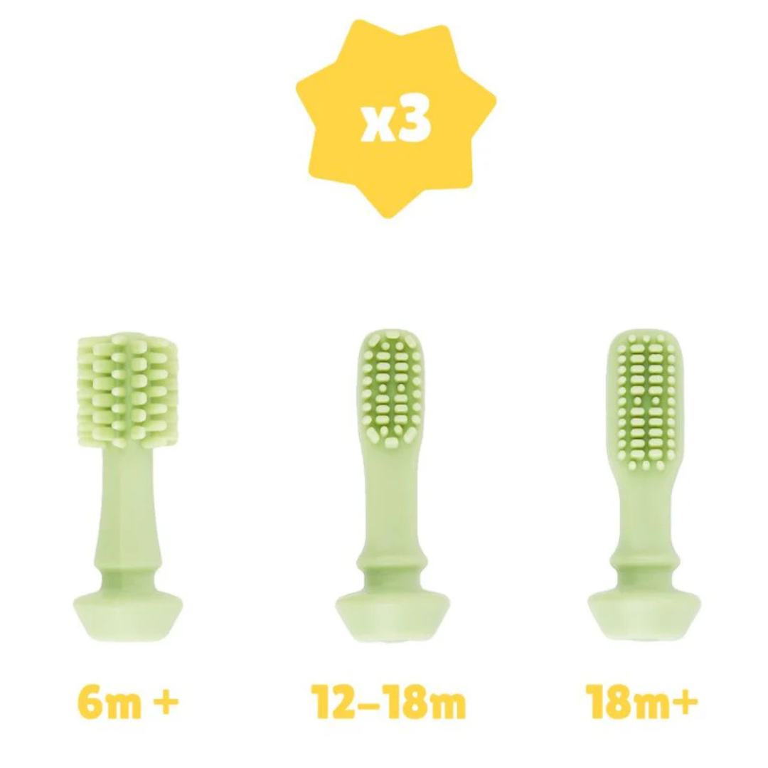 Badabulle periuta de dinti din silicon pentru bebelusi 6m+