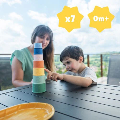Badabulle set 7 jucarii stivuibile pentru baie 0m+