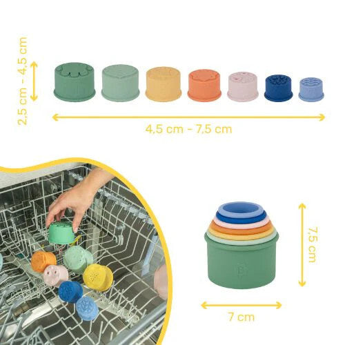 Badabulle set 7 jucarii stivuibile pentru baie 0m+