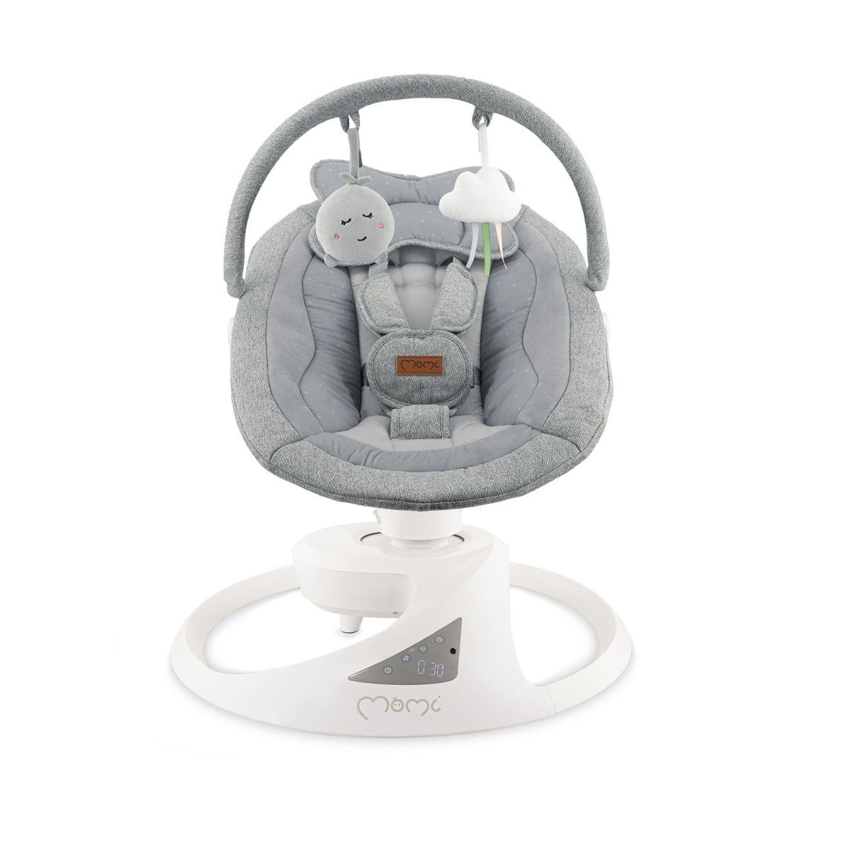 Momi balansoar electric PEARL cu sezut rotativ 360 grade 0-9 kg Grey