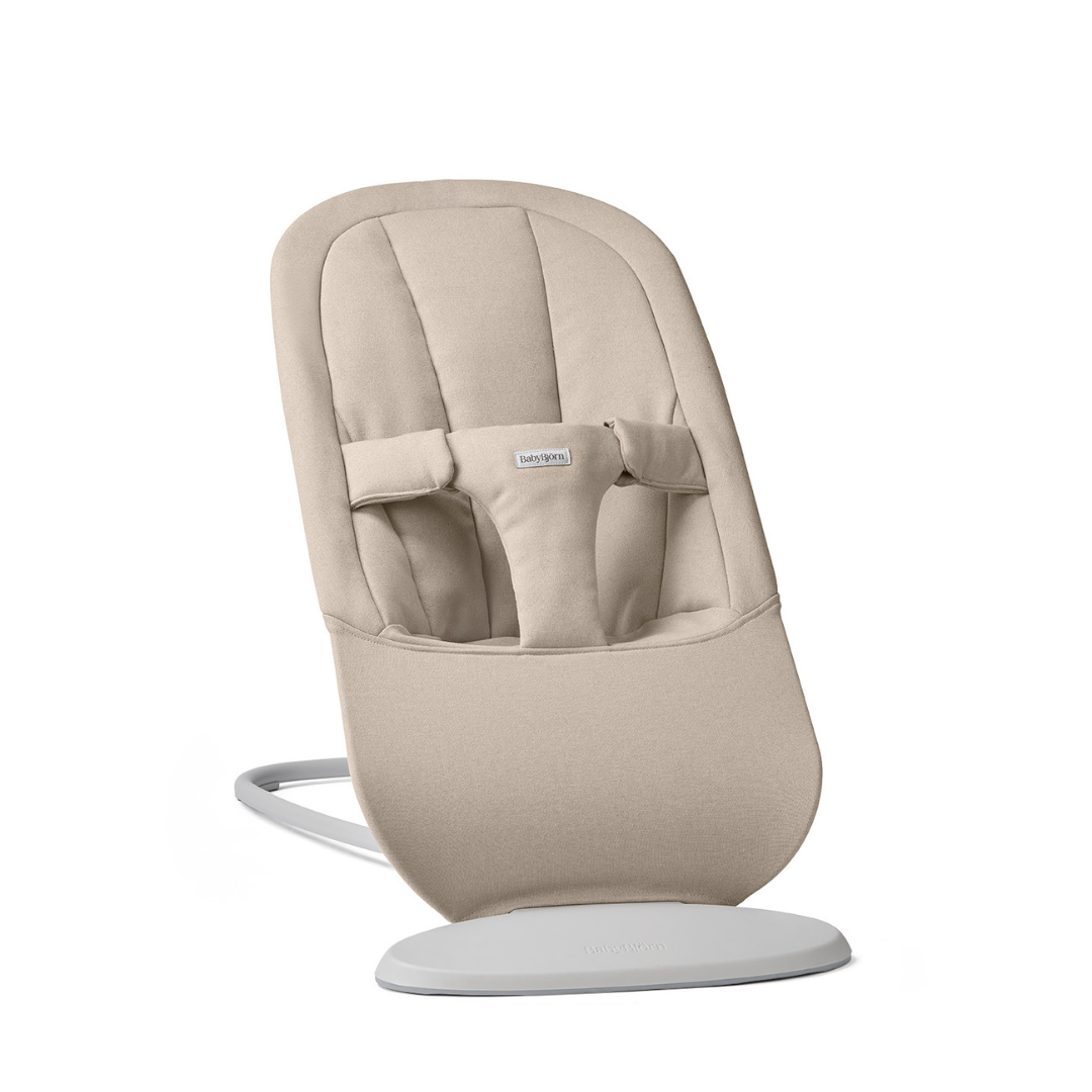 BabyBjorn balansoar Begin 0-9 luni Sand Gray tesatura periata Imagine principală a produsului