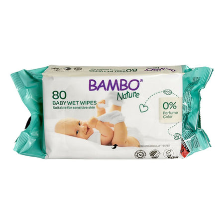 Bambo Nature Servetele umede Ecolabel 80 bucati 0m+ Imagine secundară a produsului