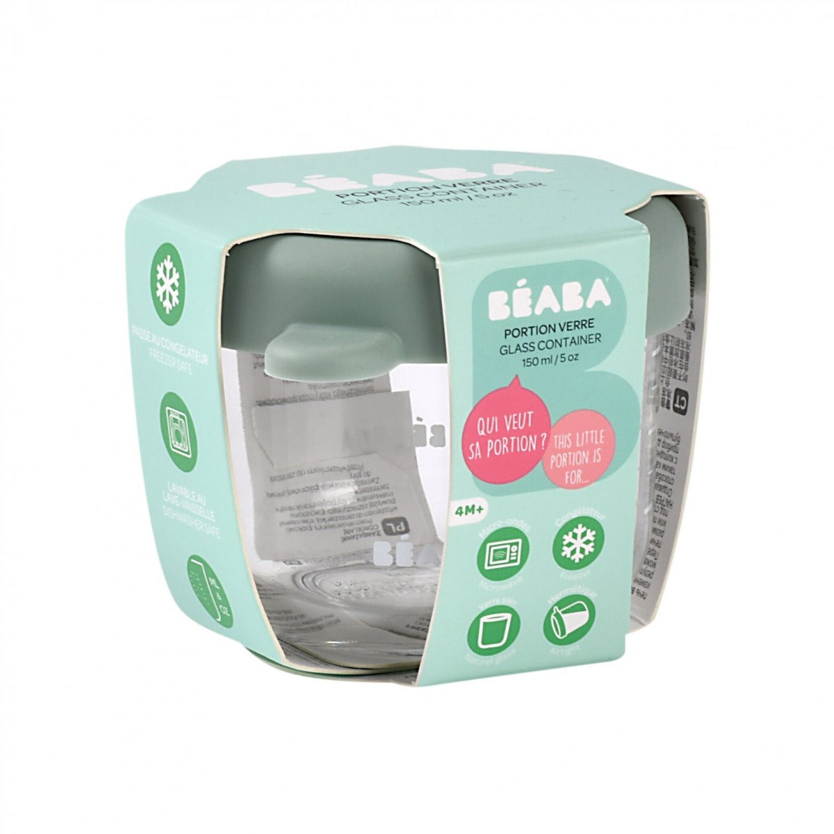 Beaba recipient ermetic sticla 150 ml Sage Green