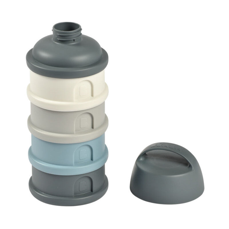 Beaba recipient lapte praf cu 4 compartimente 0m+ Mineral Grey/Blue