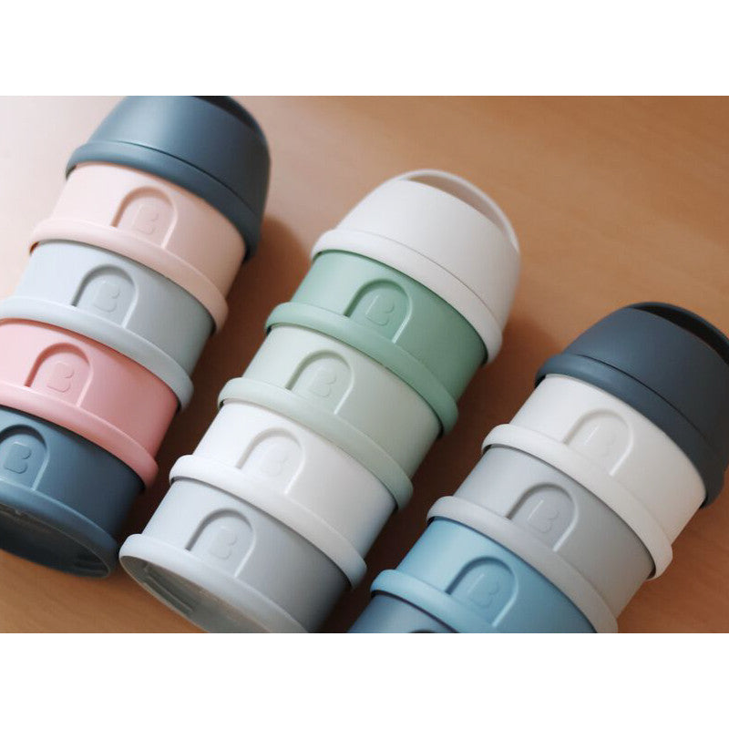 Beaba recipient lapte praf cu 4 compartimente 0m+ Mineral Grey/Blue