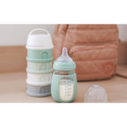 Beaba recipient lapte praf cu 4 compartimente 0m+ Sage Green