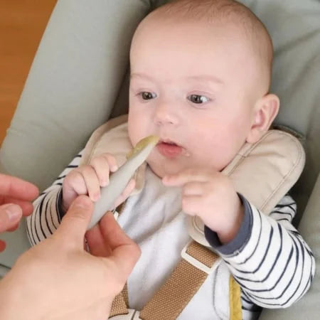 Beaba set 2 linguri silicon 4m+ Terracotta/Velvet Grey