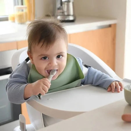 Beaba set 2 linguri silicon 4m+ Terracotta/Velvet Grey