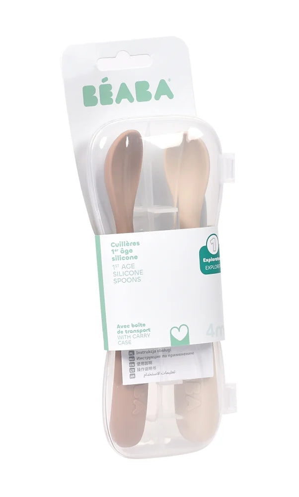 Beaba set 2 lingurite silicon 4m+ Clay