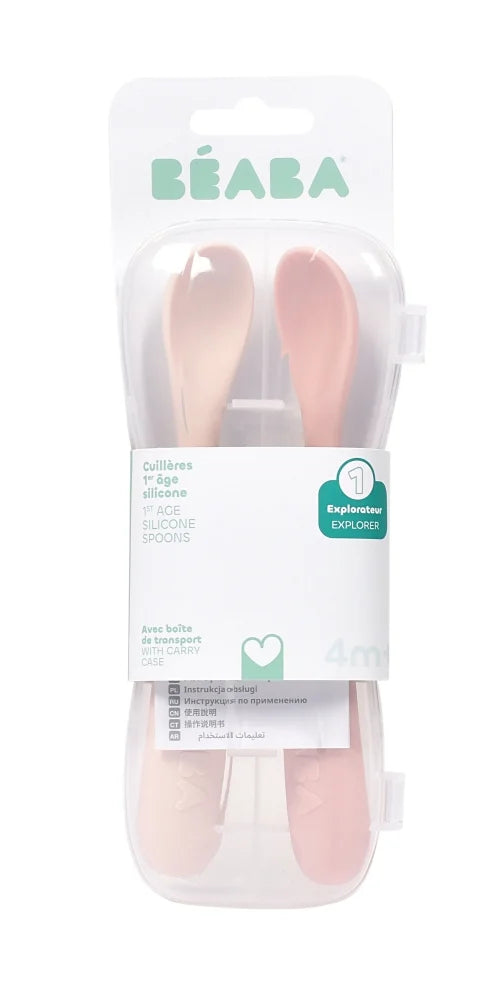 Beaba set 2 lingurite silicon 4m+ Cotton