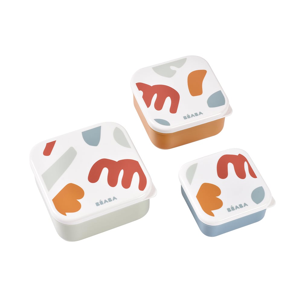 Beaba set 3 caserole pentru gustari Playful 6m+ 