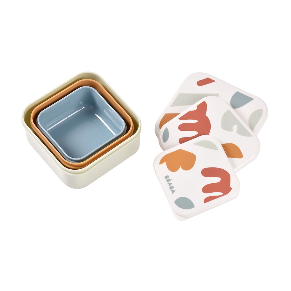 Beaba set 3 caserole pentru gustari Playful 6m+ 