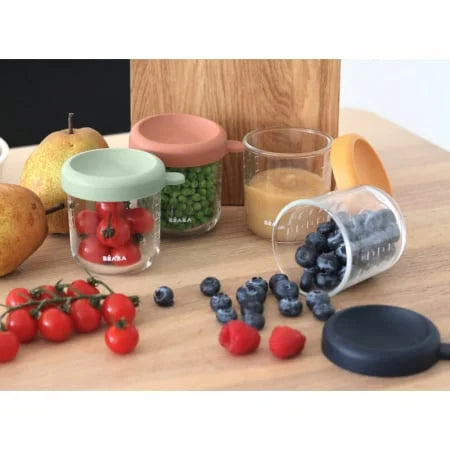 Beaba set 4 recipiente sticla 250 ml Sunrise Colormix