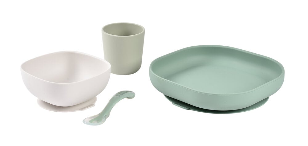 Beaba set de masa silicon 4 piese 4m+ Sage Green