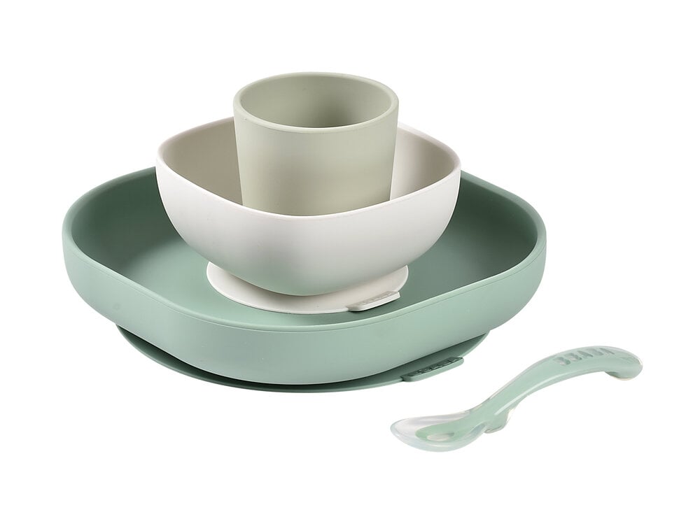 Beaba set de masa silicon 4 piese 4m+ Sage Green
