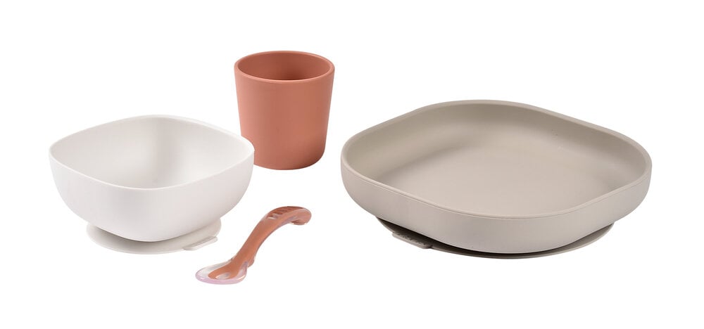 Beaba set de masa silicon 4 piese 4m+ Terracotta