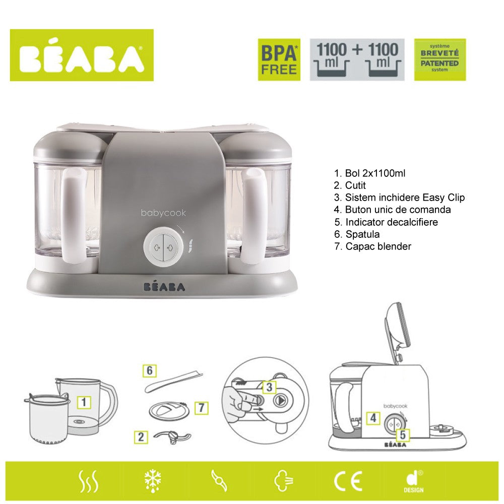 Beaba Babycook Plus aparat de gatit mancare bebelusi 4in1