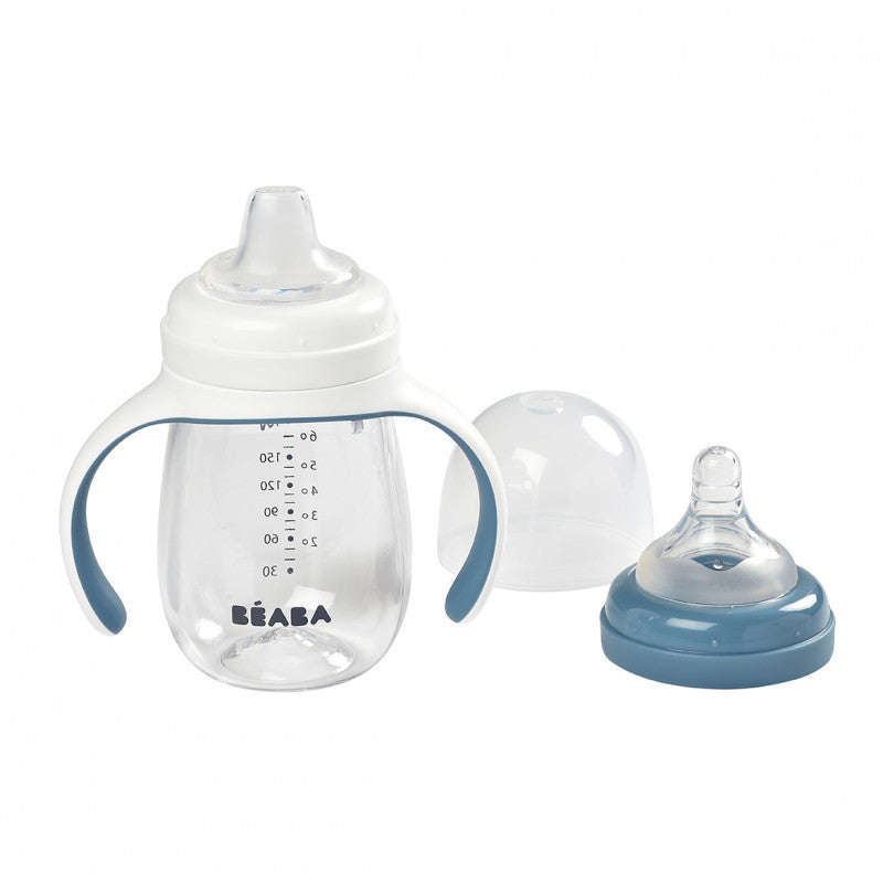 Beaba biberon de invatare 2in1 pentru 4m+, Albastru 01