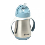 Beaba canita inox cu pai de 250 ml pentru 8m+, Albastru 01