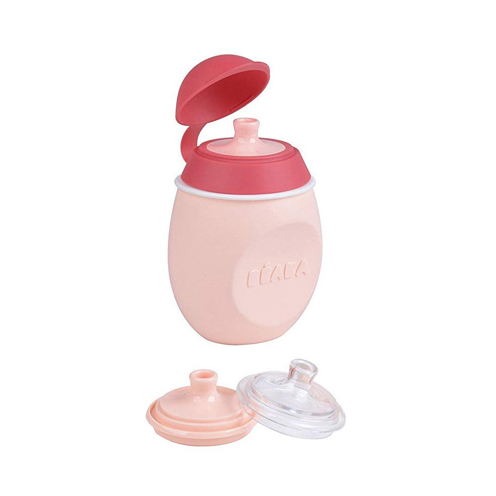 Beaba recipient alimente silicon Squeez 2 in 1 de 180 ml 6m+, Roz B912620.01 Imagine principală a produsului