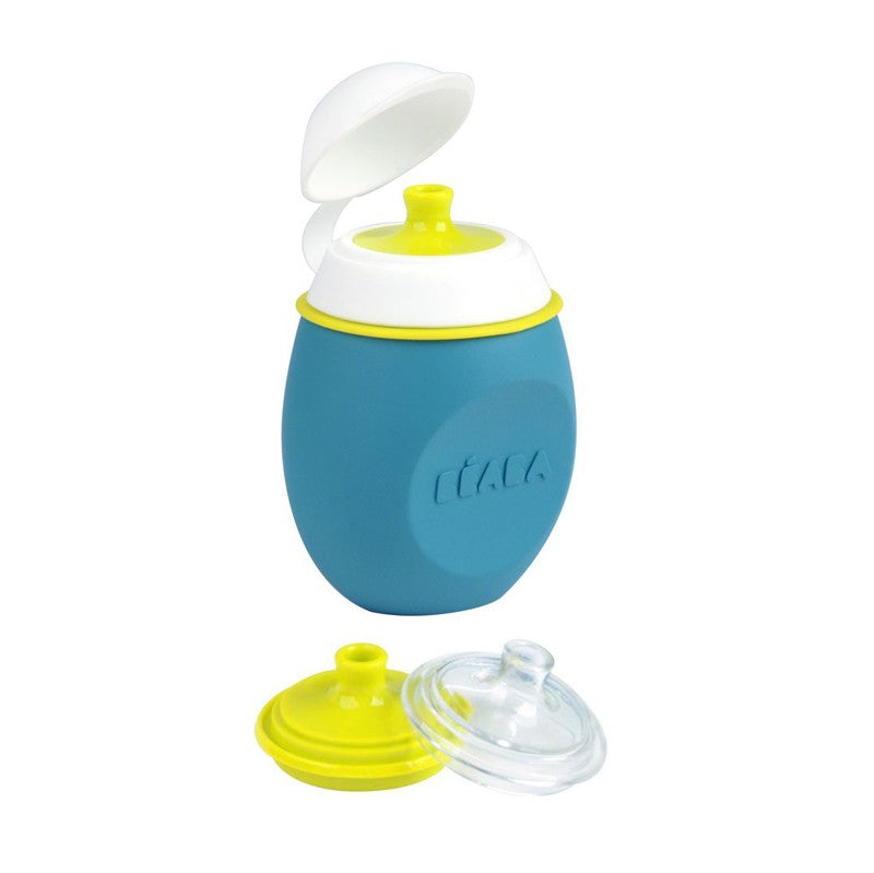 Beaba recipient alimente silicon Squeez 2in1 de 180 ml 6m+, Albastru B912621.01 Imagine principală a produsului