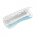 Beaba set 2 lingurite silicon cu cutie de transport 4m+