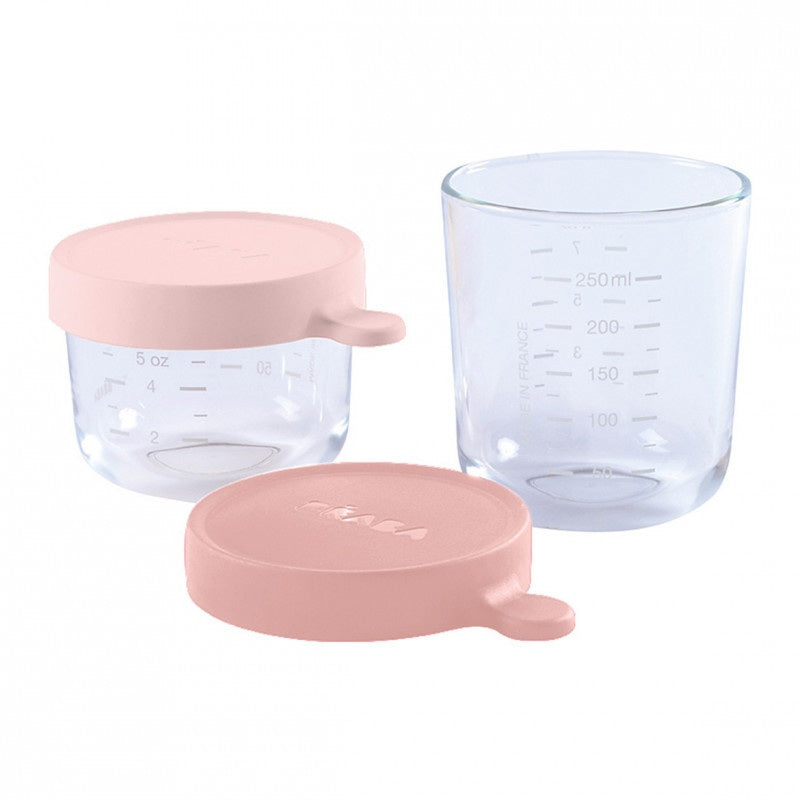 Beaba set 2 recipiente ermetice din sticla 150 ml si 250 ml,01
