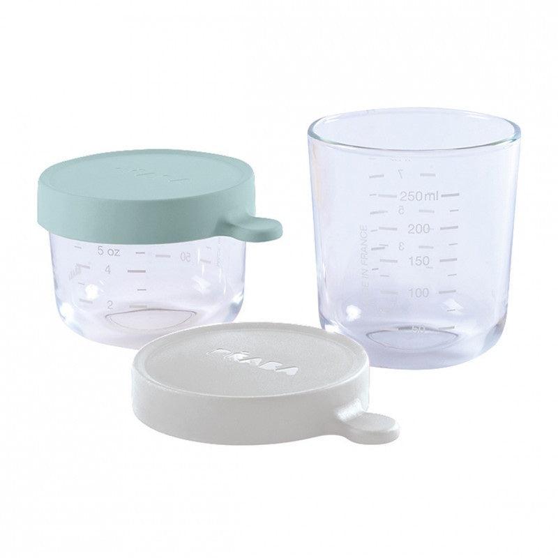 Beaba set 2 recipiente ermetice din sticla 150 ml si 250 ml, 01