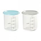 Beaba set 2 recipiente ermetice din Tritan 240 ml, Bleu 01