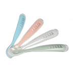 Beaba set 4 lingurite ergonomice silicon 4m+, Eucalyptus 01