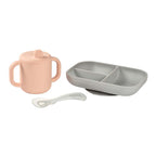 Beaba set de masa silicon cu cana 8m+, Old Pink B913527 01