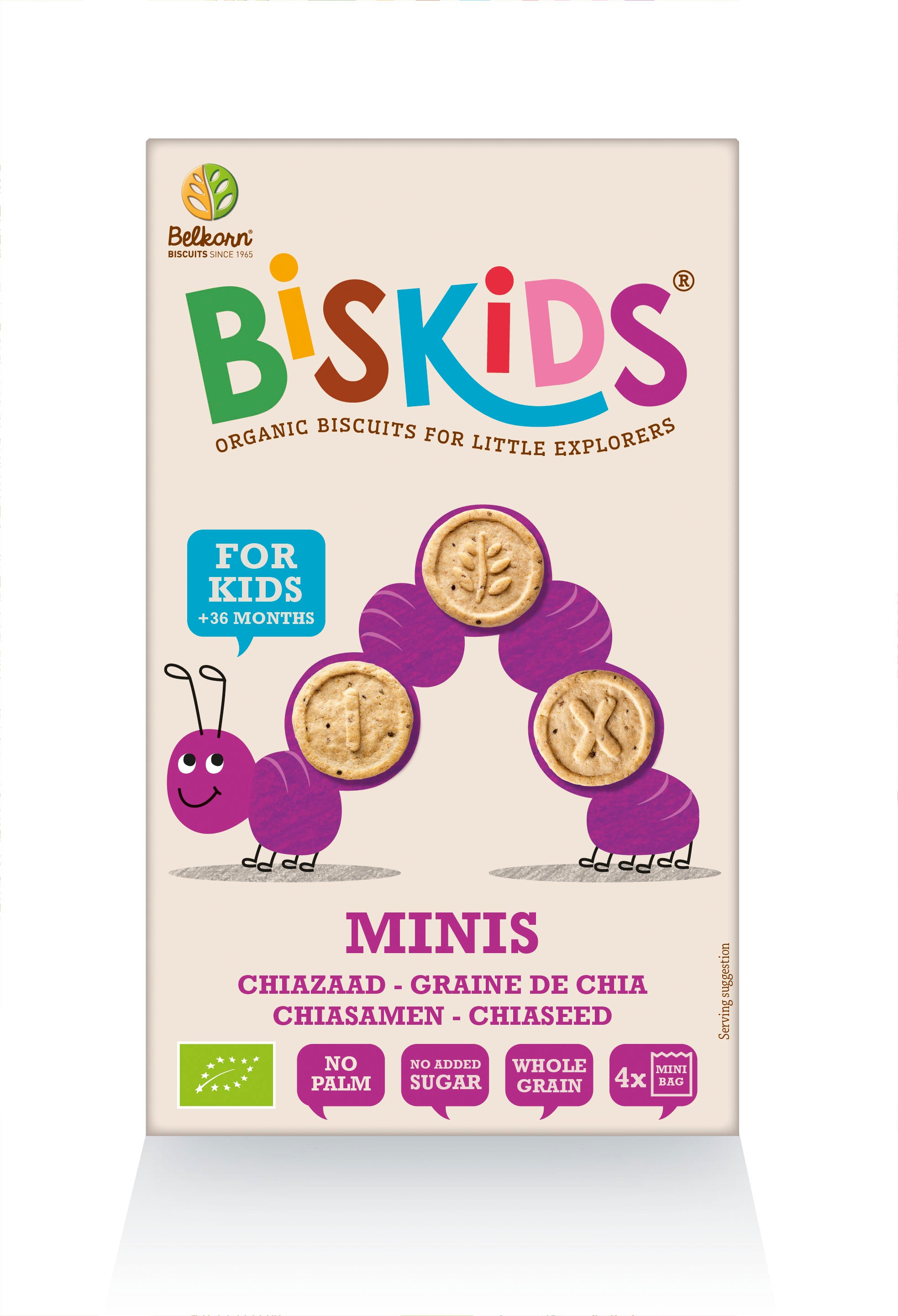 Belkorn biscuiti pentru copii BISKIDS Minis cu semințe chia 