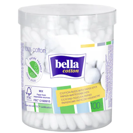Bella betisoare igienice 100% Bumbac, 100 buc