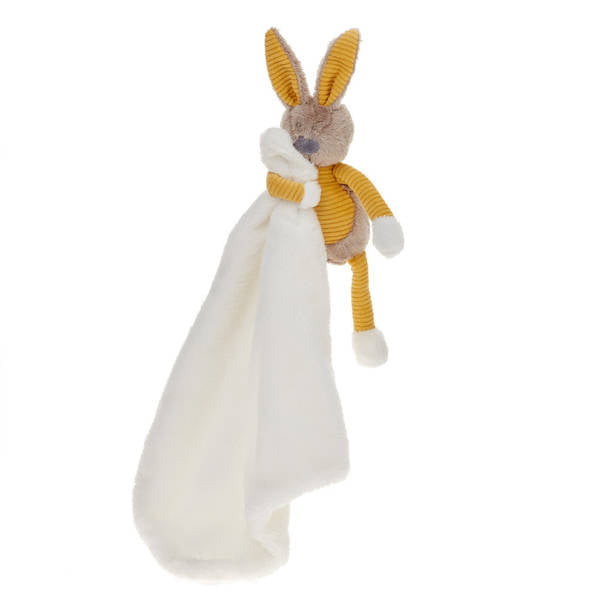 Beppe jucarie plus paturica de dormit 0m+, Iepure Enzo 28 cm Mustar