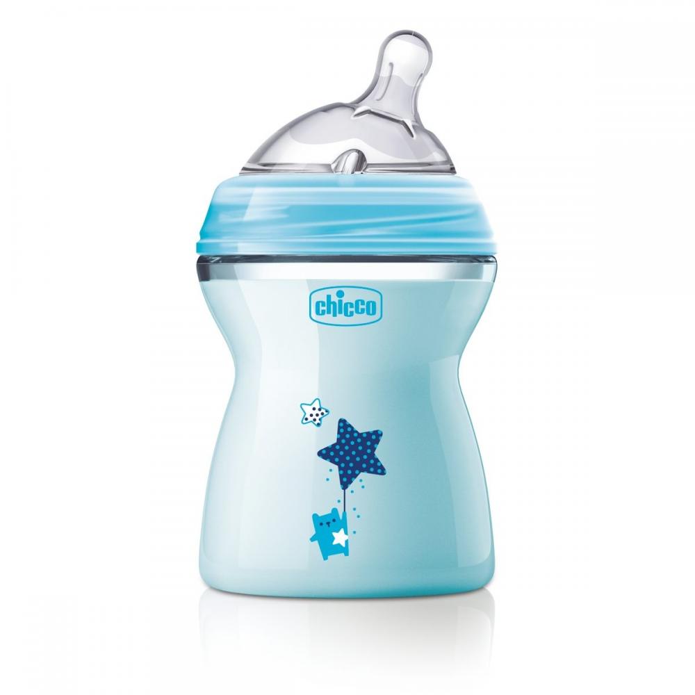 Chicco biberon Natural Feeling cu tetina silicon flux mediu 0 luni+ 250 ml 01