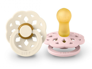 Bibs 2 suzete latex tip cherry Boheme 0-6 luni, Ivory/Blossom Imagine principală a produsului