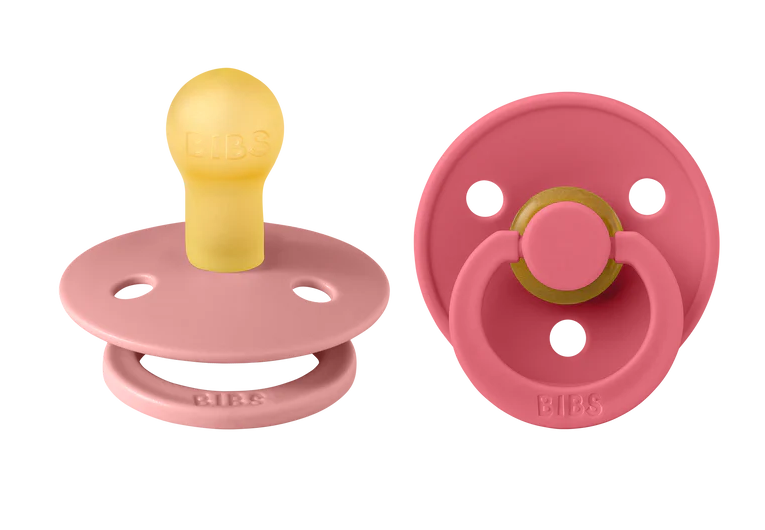 Bibs 2 suzete latex tip cherry Colour Collection 0-6 luni, Dusty Pink/Coral Imagine principală a produsului
