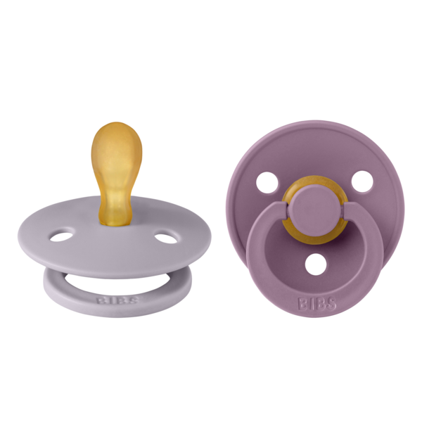 Bibs 2 suzete latex tip cherry Colour Collection 0-6 luni, Grey/Mauve Imagine principală a produsului