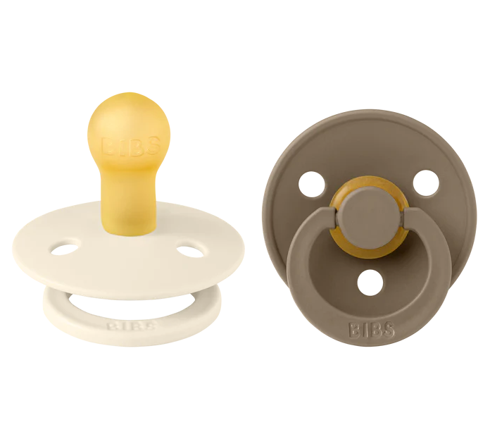 Bibs 2 suzete latex tip cherry Colour Collection 0-6 luni, Ivory/Dark Oak Imagine principală a produsului